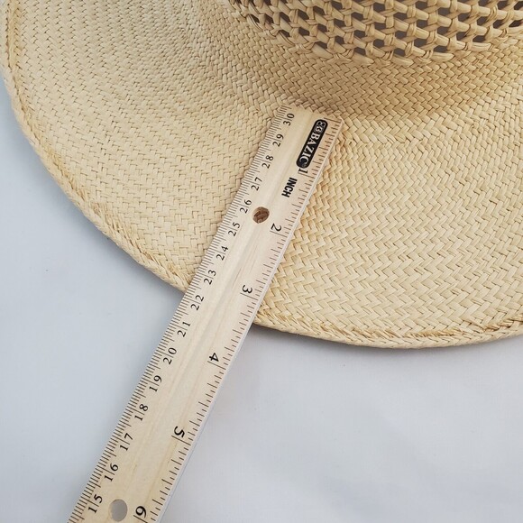 Artisan Crafted Junco Straw Hat Natural One Size Handmade In Honduras Wide Brim - Picture 7 of 8